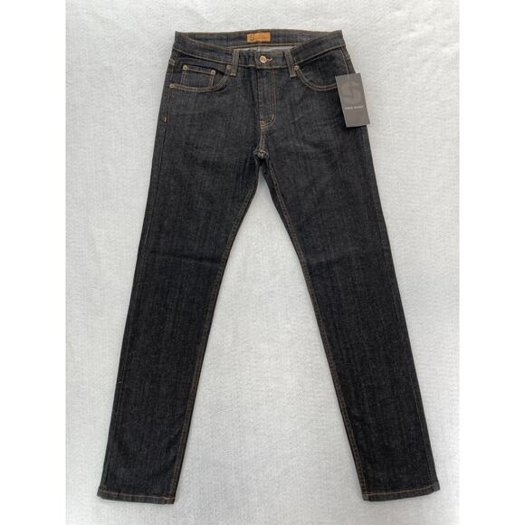 Vintage Solo Jeans Mens 33x32 Skinny Slim‎ Fit Dark Blue Stretch Denim Y2K NWT - Picture 1 of 13